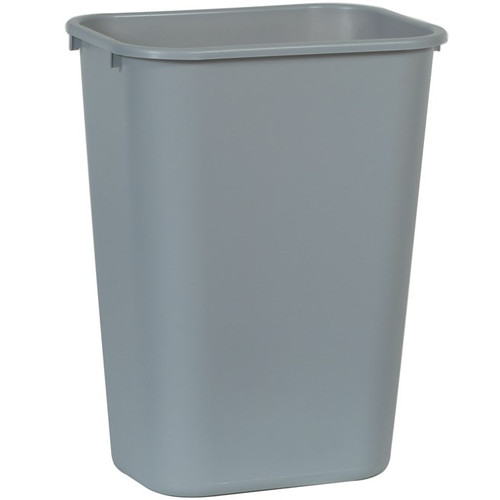 Rubbermaid FG295700Gray Waste Basket 41 1/4 Quart 15 1/4" W X 11" D X 19 7/8" H Medium Soft Rolled Rims All Plastic (12 Each Per Case)