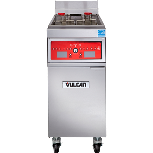 Vulcan 1ER85D-E 85 lb Electric Floor Fryer With Digital Controls - 208 Volts