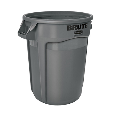 Rubbermaid FG263200Gray 32 Gallon Round High-Impact Plastic Gray ProSave BRUTE Container(6 Each Per Case)