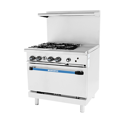 Turbo Air TARG-4B12G-LP 36" Liquid Propane Radiance Restaurant Range - 185,000 BTU