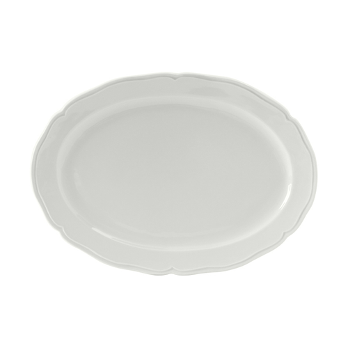 Tuxton SCH-090 Porcelain Porcelain White Oval Platter (2 Dozen Per Case)