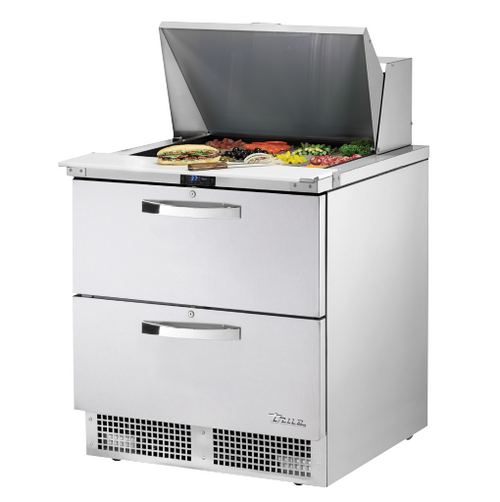 True TFP-32-12M-D-2-HC~SPEC3 SPEC SERIES 32.13" W Stainless Steel One-Section 2 Drawers Sandwich and Salad Unit - 115 Volts
