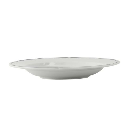 Tuxton SBD-114 11-1/2" 17 Oz. Porcelain Porcelain White With Blue Band Round Pasta Bowl (1 Dozen)