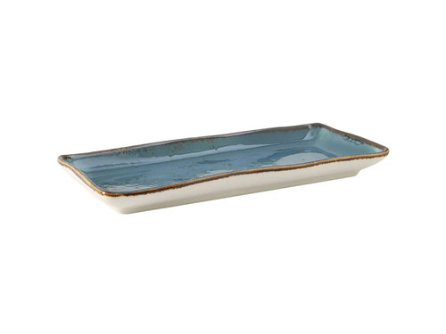 Tuxton GGE-550 Ceramic Azure Rectangular Tray (1 Dozen)
