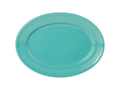 Tuxton CIH-116 Ceramic Island Blue Oval Platter (1 Dozen)