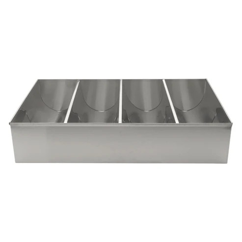 Winco SCB-4 Stainless Steel 17-3/8"L x 10-1/4"W x 3-7/8"H Cutlery Bin