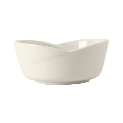 Tuxton AMU-048 10 Oz. Ceramic Pearl White Oval Bowl (2 Dozen Per Case)