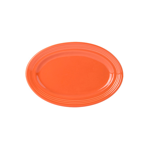 Tuxton CPH-096 Ceramic Papaya Oval Platter (2 Dozen Per Case)