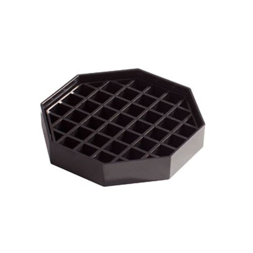 Winco DT-45 4.5" W Black Octagonal Plastic Drip Tray (4 Trays Per Pack)