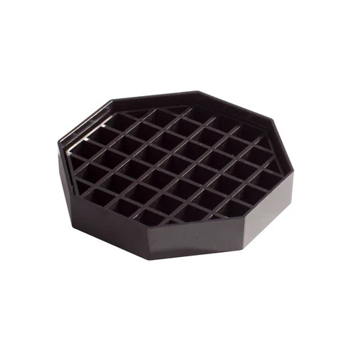 Winco DT-45 4.5" W Black Octagonal Plastic Drip Tray (4 Trays Per Pack)