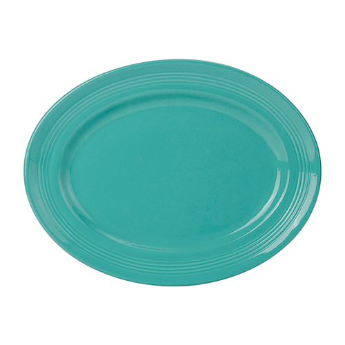 Tuxton CIH-136 Ceramic Island Blue Oval / Oblong Platter (6 Each Per Case)