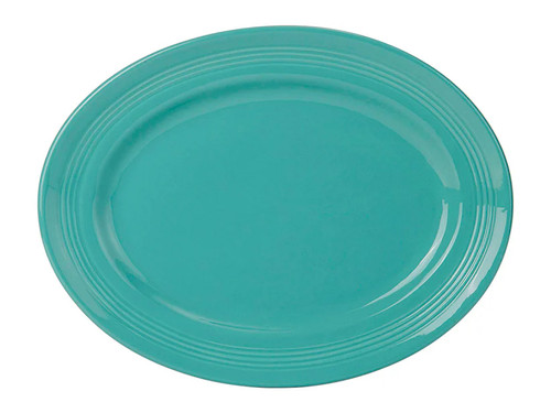 Tuxton CIH-136 Ceramic Island Blue Oval / Oblong Platter (6 Each Per Case)