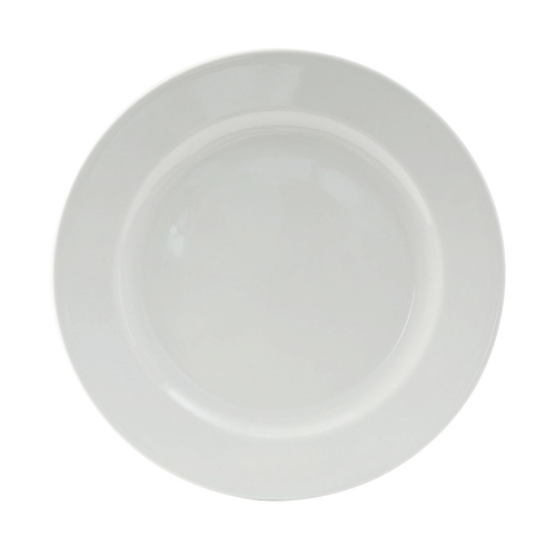 Tuxton ALA-110 11" Porcelain Porcelain White Round Plate (1 Dozen)