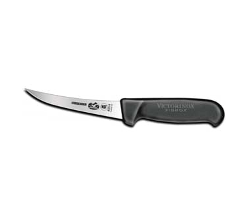 Victorinox Swiss Army 5.6603.12 5" Black Curved Boning Knife with Fibrox Pro Handle