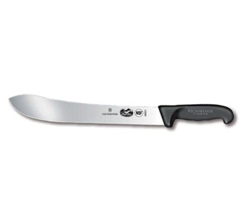 Victorinox Swiss Army 5.7403.31 12" Black Straight Edge Butcher Knife with Fibrox Pro Handle