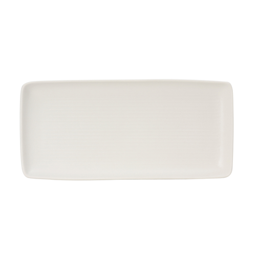 Tuxton VWZ-140Y Porcelain Matte White Rectangular Tray (1 Dozen)
