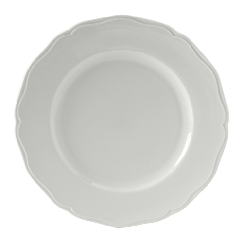 Tuxton SCA-104 10-3/4" Porcelain Porcelain White Round Plate (1 Dozen)