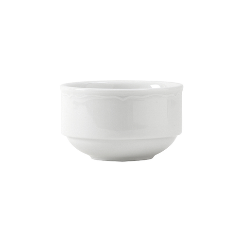 Tuxton SCB-080S 3-3/4" 8 Oz. Porcelain Porcelain White Round Bouillon (3 Dozen Per Case)