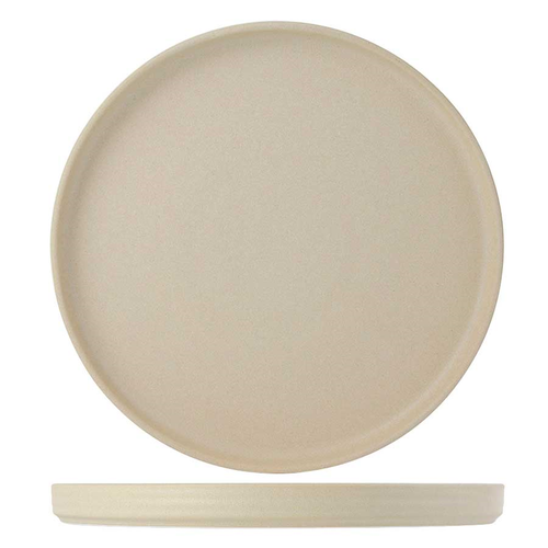 Tuxton VYAS106 10-3/4" Porcelain Matte Beige Round Plate (1 Dozen)