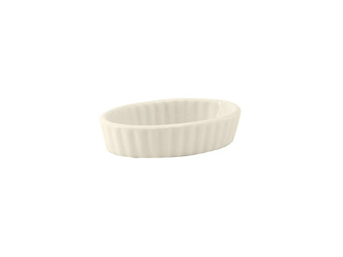 Tuxton BEK-0306 3 Oz. Ceramic Eggshell Oval Cre Brule (2 Dozen Per Case)