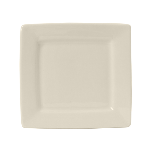 Tuxton BEH-064F Ceramic American White/Eggshell Square Plate (1 Dozen)