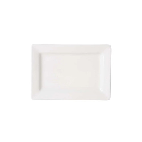 Tuxton ABU-550 Ceramic Pearl White Rectangular Plate (1 Dozen)
