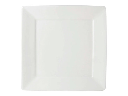 Tuxton ABU-006 Ceramic Pearl White Square Plate (1 Dozen)