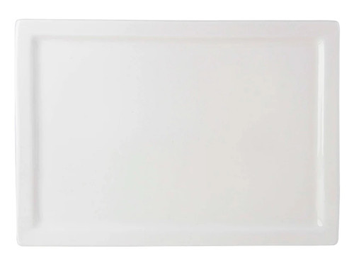 Tuxton ABU-554 Ceramic Pearl White Rectangular Plate (6 Each Per Case)