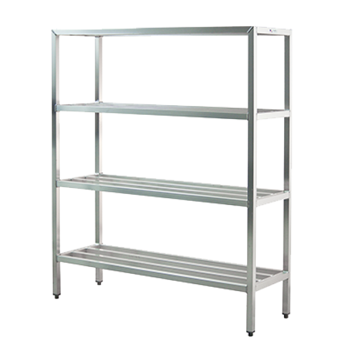 New Age 1070 H.D. Series Shelving Unit 4-Tier 42"W 1500 Lbs. Shelf Capacity All Welded 1-1/2" Aluminum Tube Construction