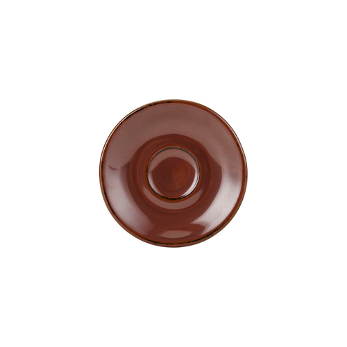 Tuxton GAR-086 5" Ceramic Red Rock Round Espresso Saucer (2 Dozen Per Case)
