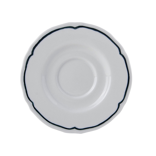 Tuxton SBE-050 5" Porcelain Porcelain White Round Espresso Saucer (3 Dozen Per Case)