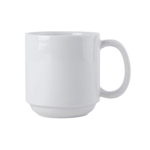 Tuxton BPM-110J 11 Oz. Porcelain Porcelain White Yukon Mug (2 Dozen Per Case)
