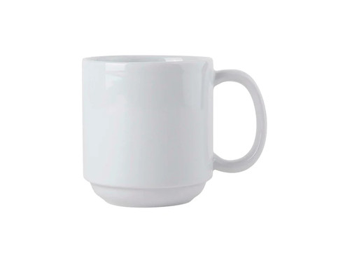 Tuxton BPM-110J 11 Oz. Porcelain Porcelain White Yukon Mug (2 Dozen Per Case)