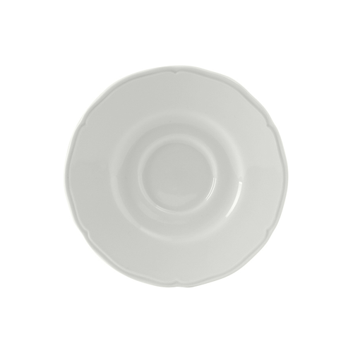 Tuxton SCE-060 6" Porcelain Porcelain White Round Saucer (3 Dozen Per Case)