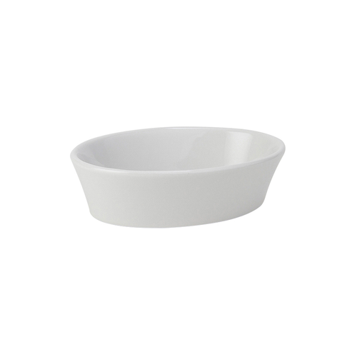 Tuxton BPK-060 7 Oz. Porcelain Porcelain White Oval Baker (1 Dozen)