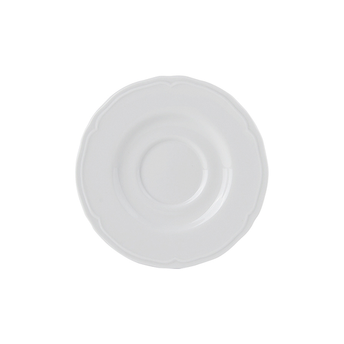 Tuxton SCE-050 5" Porcelain Porcelain White Round Espresso Saucer (3 Dozen Per Case)