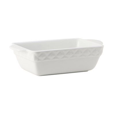 Tuxton EAP-202 1-1/2 qt Porcelain Porcelain White Rectangular Casserole Dish (2 Each Per Case)