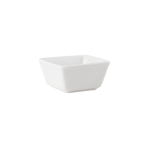 Tuxton ABU-750 3 Oz. Ceramic Pearl White Square Ramekin (2 Dozen Per Case)