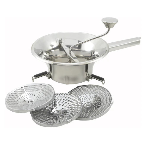 Winco SVM-9 2 qt. Medium 9" Dia. Stainless Steel Food Mill