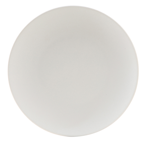 Tuxton VWA-102 Porcelain Matte White Round Plate (1 Dozen)