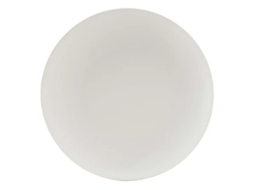 Tuxton VWA-102 Porcelain Matte White Round Plate (1 Dozen)
