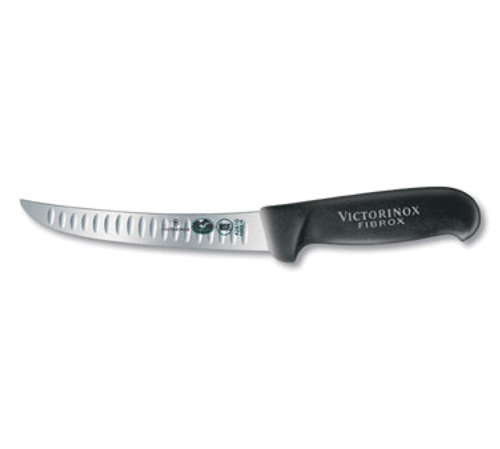 Victorinox Swiss Army 5.6523.15 6" Black Curved Boning Knife with Fibrox Pro Handle