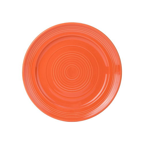 Tuxton CPA-104 10-1/2" Ceramic Papaya Round Plate (1 Dozen)
