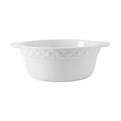 Tuxton EAP-301 12" 3-1/2 qt Porcelain Porcelain White Round Casserole Dish (2 Each Per Case)