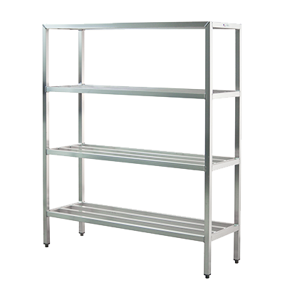New Age 1064 H.D. Series Shelving Unit 4-Tier 72"W 1500 Lbs. Shelf Capacity All Welded 1-1/2" Aluminum Tube Construction