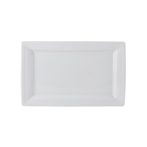 Tuxton FPH-110B Porcelain Rectangular Plate (1 Dozen)