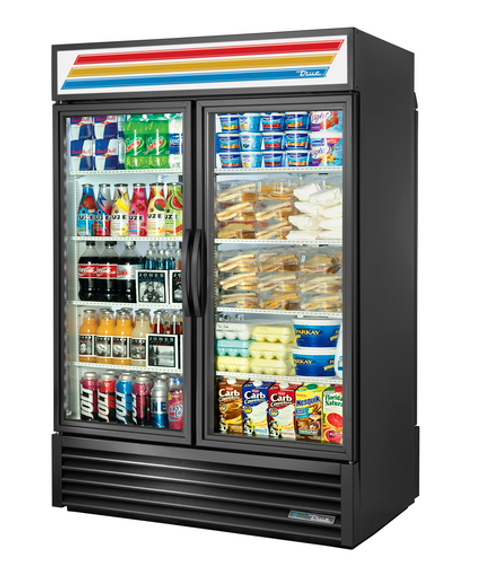 True GDM-49RL-HC~TSL01 Two-Section Glass Door Refrigerated Merchandiser