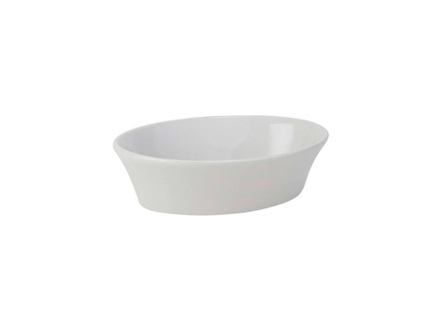 Tuxton BPK-100 10 Oz. Porcelain Porcelain White Oval Baker (1 Dozen)