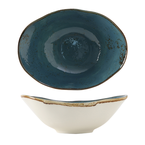 Tuxton GGE-403 20 Oz. Porcelain Azure Oval Capistrano Bowl (1 Dozen)