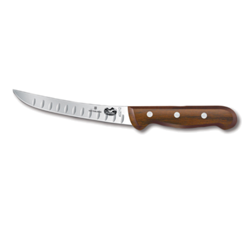 Victorinox Swiss Army 5.6520.15 6" Granton Edge Boning Knife with Rosewood Handle